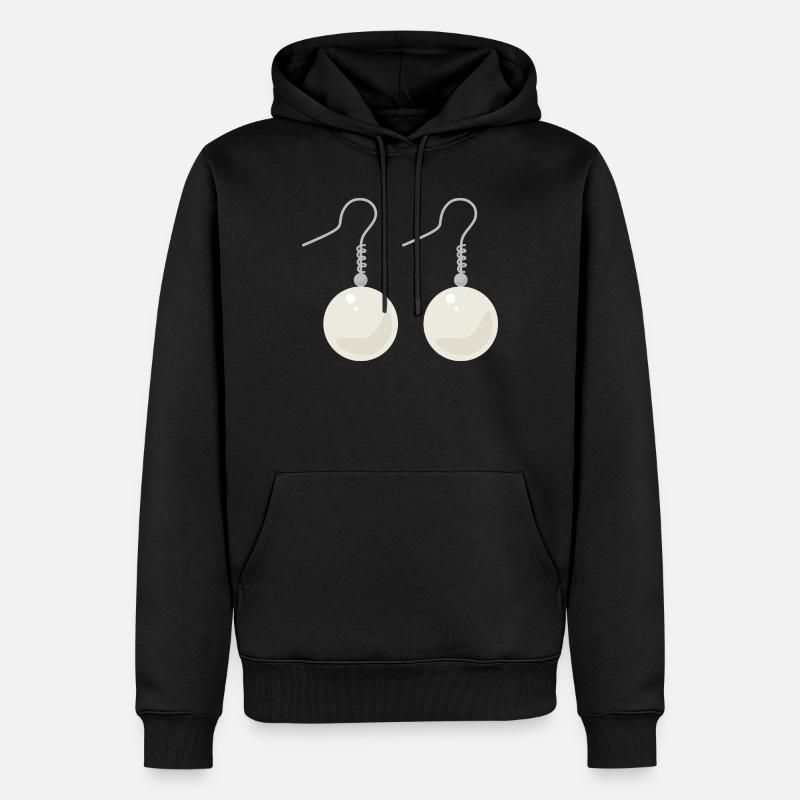 Boucles d’oreilles élégantes en perles - Sweat à capuche Premium bio Homme - noir