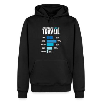 I Always Give 100% to Work Humor Office - Men’s Premium Organic Hoodie - black - Front - Nico (187cm)
