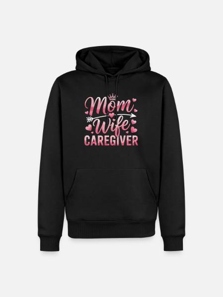 Mutter Tochter Herz Motiv - Männer Premium Bio Hoodie - Schwarz