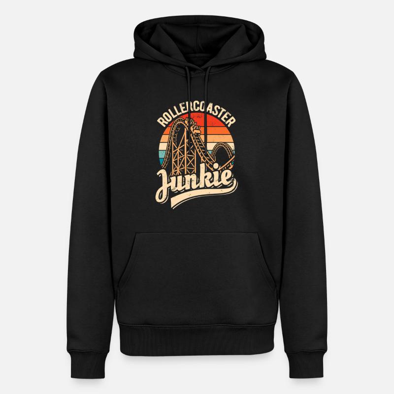 Rollercoaster Junkie - Roller Coaster - Loop - Men’s Premium Organic Hoodie - black