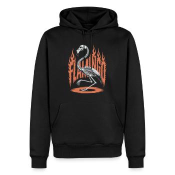 Flamingo Flammen Skelett Halloween - Männer Premium Bio Hoodie - Schwarz - Vorne - Nico (187cm)