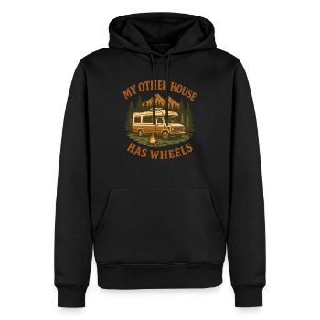 Mein Anderes Haus Hat Räder Lustiger Campingwagen - Männer Premium Bio Hoodie - Schwarz - Vorne - Nico (187cm)