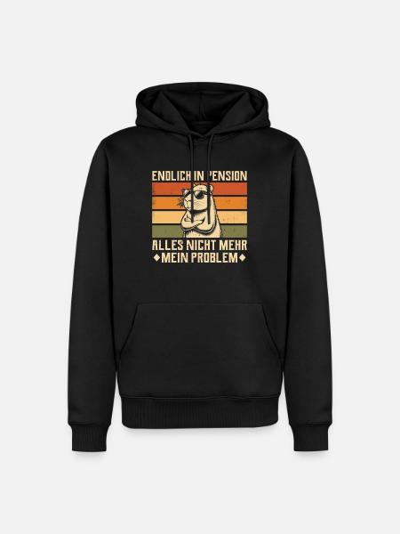 Endlich in Pension - Vintage Capybara - Pensionär - Männer Premium Bio Hoodie - Schwarz