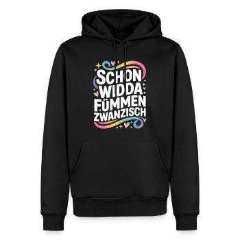 Widda Fümmen Zwanzisch fête déjà ses 50 ans - Sweat à capuche Premium bio Homme - noir - Devant - Nico (187cm)