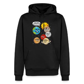 Espace Planètes Astronomie - Sweat à capuche Premium bio Homme - noir - Devant - Nico (187cm)