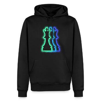 Schachfiguren Schachspieler Silhouetten Schach - Männer Premium Bio Hoodie - Schwarz - Vorne - Nico (187cm)