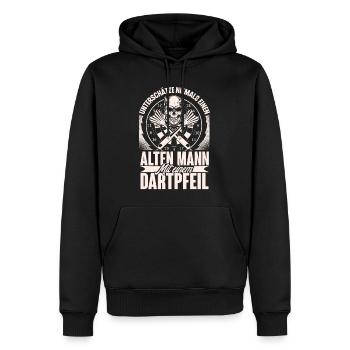 fléchettes - Sweat à capuche Premium bio Homme - noir - Devant - Nico (187cm)