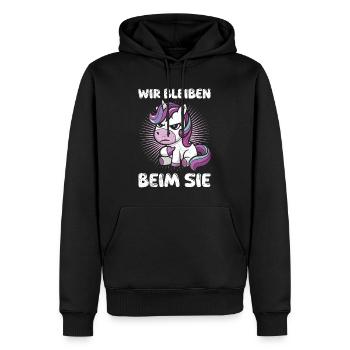Majorque NOUS RESTONS AVEC VOUS Anti Flirt Drôle - Sweat à capuche Premium bio Homme - noir - Devant - Nico (187cm)