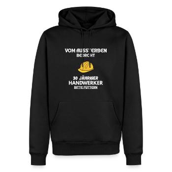 Funny Craftsman T-Shirt for 30th Birthday - Men’s Premium Organic Hoodie - black - Front - Nico (187cm)