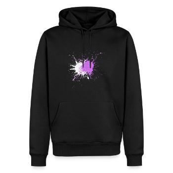 Aquarellartige Farbspritzer - Männer Premium Bio Hoodie - Schwarz - Vorne - Nico (187cm)