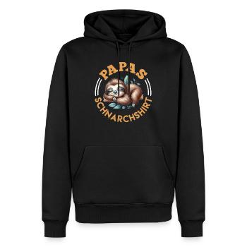 Werdender Vater PAPAS SCHNARCH SHIRT Lustiges - Männer Premium Bio Hoodie - Schwarz - Vorne - Nico (187cm)