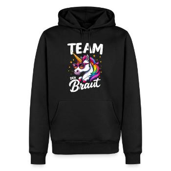 Team Braut Einhorn Design Unicorn Hochzeit Humor - Männer Premium Bio Hoodie - Schwarz - Vorne - Nico (187cm)