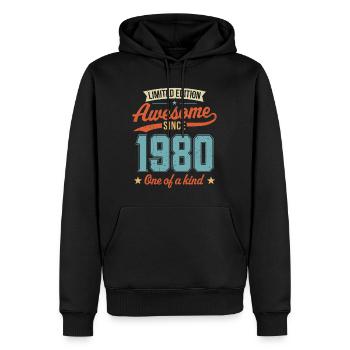 Awesome Since 1980 - Men’s Premium Organic Hoodie - black - Front - Nico (187cm)
