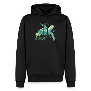Il mare - Tortue de mer Océan - Sweat à capuche Premium bio Homme - noir - Devant - Nico (187cm)