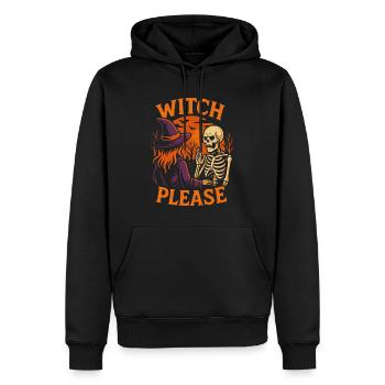 Hexe bitte Halloween Kostüm Party Spruch - Männer Premium Bio Hoodie - Schwarz - Vorne - Nico (187cm)