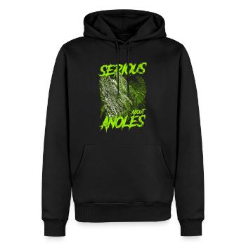 Ernsthaft über den kubanischen Ritter Anolis Reptilienhalter - Männer Premium Bio Hoodie - Schwarz - Vorne - Nico (187cm)