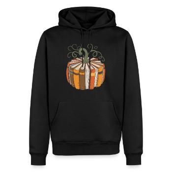 Livre citrouille pour rats de bibliothèque Livres citrouille - Sweat à capuche Premium bio Homme - noir - Devant - Nico (187cm)