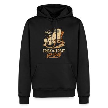 Trick Or Treat Yo Self Lazy Costume Drôle Dicton - Sweat à capuche Premium bio Homme - noir - Devant - Nico (187cm)