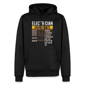 Électricien Tarifs horaires Handyman Tarifs de la main-d’œuvre - Sweat à capuche Premium bio Homme - noir - Devant - Nico (187cm)