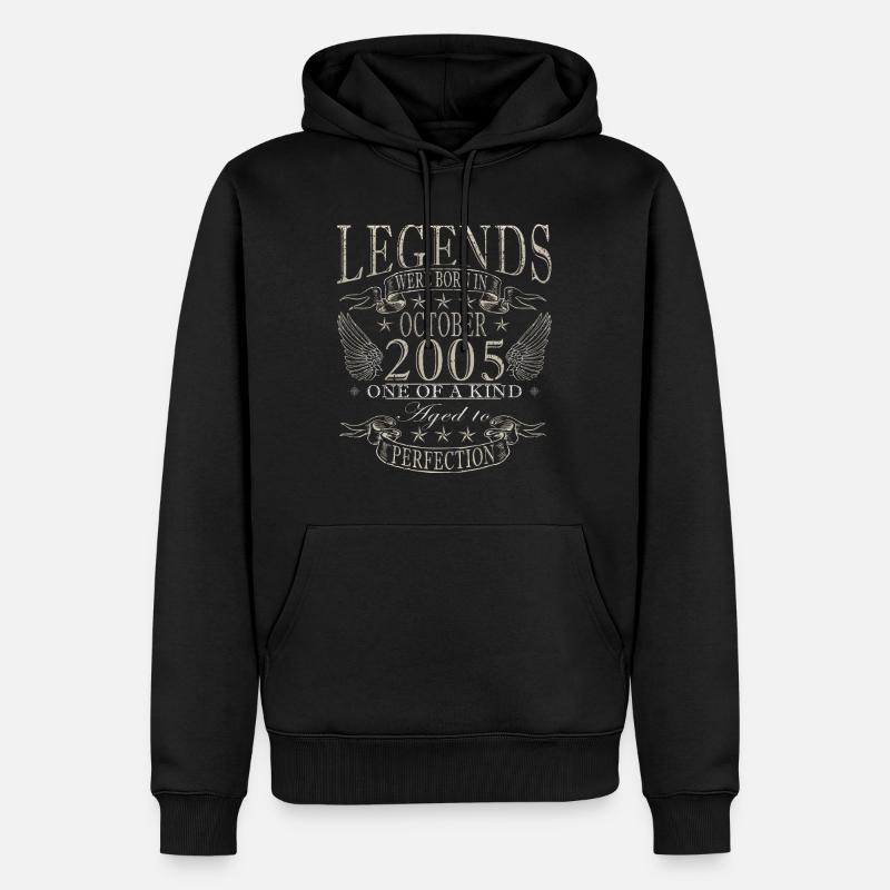 Millésime Octobre 2005 - Octobre 2005 - Sweat à capuche Premium bio Homme - noir