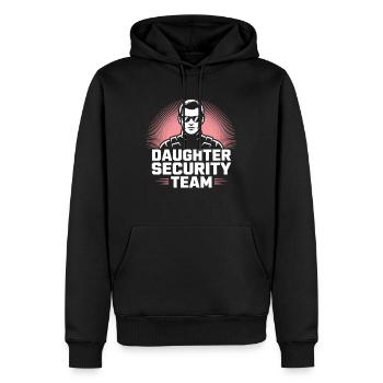 Équipe de sécurité fille – Père Garde du corps - Sweat à capuche Premium bio Homme - noir - Devant - Nico (187cm)