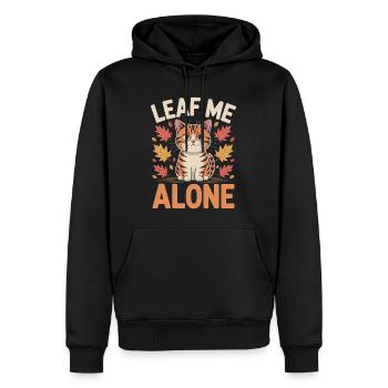 Katze Herbst Lustig Lass Mich Alleine - Männer Premium Bio Hoodie - Schwarz - Vorne - Nico (187cm)