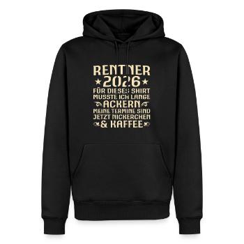 Adieu drôle à un collègue retraité 2026 - Sweat à capuche Premium bio Homme - noir - Devant - Nico (187cm)