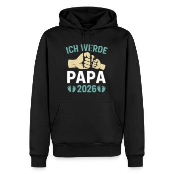 Father-to-be I WILL BE A DAD 2026 Funny - Men’s Premium Organic Hoodie - black - Front - Nico (187cm)