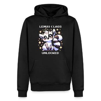 Classe de lémurien débloquée | RPG, Mise à niveau - Sweat à capuche Premium bio Homme - noir - Devant - Nico (187cm)