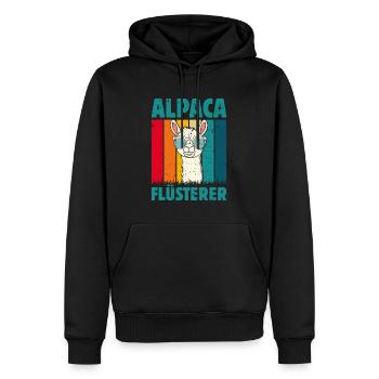 Alpaka Fan ALPAKA FLÜSTERER Lama Lustiges - Männer Premium Bio Hoodie - Schwarz - Vorne - Nico (187cm)