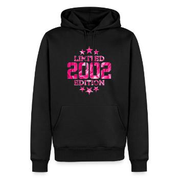 ÉDITION LIMITÉE 2002 24E ANNIVERSAIRE - Sweat à capuche Premium bio Homme - noir - Devant - Nico (187cm)