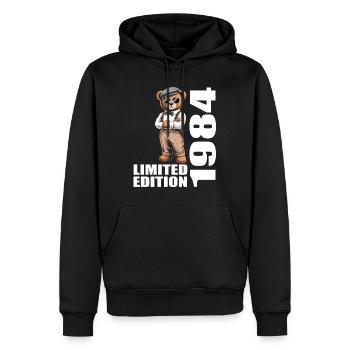 1984 Limited Edition Bär Geburtstag 1984 - Männer Premium Bio Hoodie - Schwarz - Vorne - Nico (187cm)
