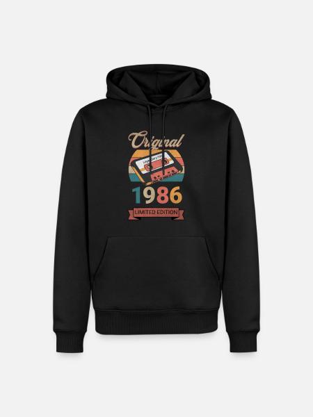 Original 1986 Limited Edition Geburtstag Geschenk - Männer Premium Bio Hoodie - Schwarz