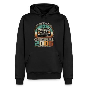 Original 2006 Vintage Vintage Birthday Retro - Men’s Premium Organic Hoodie - black - Front - Nico (187cm)