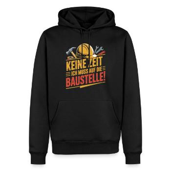 Pas le temps, je dois me rendre sur le chantier - Sweat à capuche Premium bio Homme - noir - Devant - Nico (187cm)