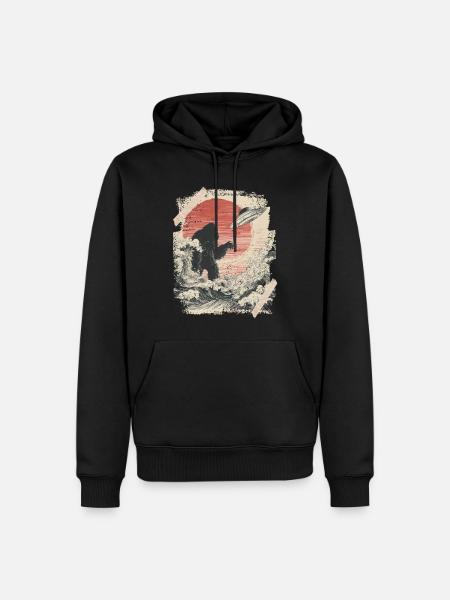 Bigfoot Cryptid Design Fabelwesen Ufo - Männer Premium Bio Hoodie - Schwarz