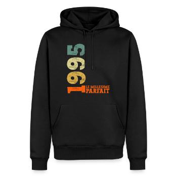 Millésime 1995 Anniversaire Cadeau Original - Sweat à capuche Premium bio Homme - noir - Devant - Nico (187cm)