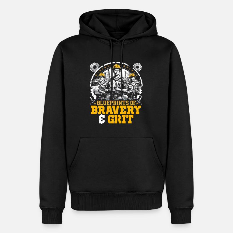 Mécanique militaire Bravoure et courage - Sweat à capuche Premium bio Homme - noir