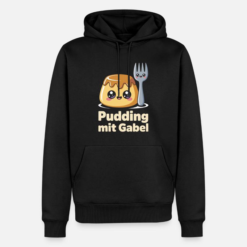 Pudding Mit Gabel - Männer Premium Bio Hoodie - Schwarz