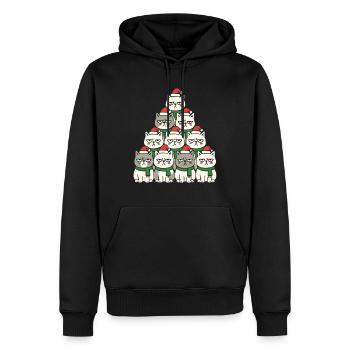  Grumpy Christmas Cats – Lustiges Katzen - Männer Premium Bio Hoodie - Schwarz - Vorne - Nico (187cm)