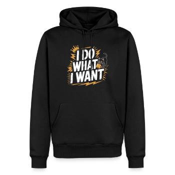 Ich tu, was ich will - Männer Premium Bio Hoodie - Schwarz - Vorne - Nico (187cm)