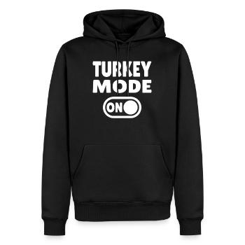 Turkey Mode ON - Männer Premium Bio Hoodie - Schwarz - Vorne - Nico (187cm)
