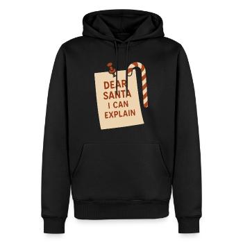 Cher Père Noël, je peux expliquer Noël drôle - Sweat à capuche Premium bio Homme - noir - Devant - Nico (187cm)