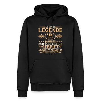 75. Geburtstag - Lebende Legende seit 75 Jahren - Männer Premium Bio Hoodie - Schwarz - Vorne - Nico (187cm)