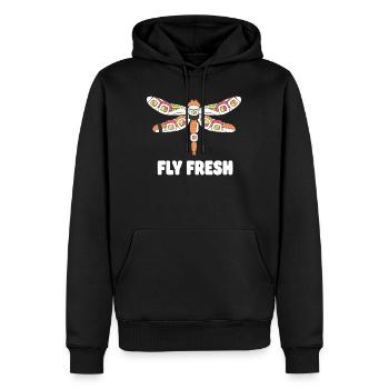 Sushi Libellule Fly Fresh - Sweat à capuche Premium bio Homme - noir - Devant - Nico (187cm)
