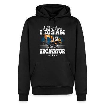 Opérateur d’excavatrice - Sweat à capuche Premium bio Homme - noir - Devant - Nico (187cm)