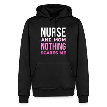 Infirmière et mère : Intrépides - Sweat à capuche Premium bio Homme - noir - Devant - Nico (187cm)