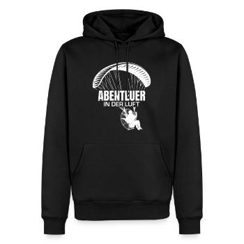 Paramoteur AVENTURE DANS L’AIR Plaisir - Sweat à capuche Premium bio Homme - noir - Devant - Nico (187cm)