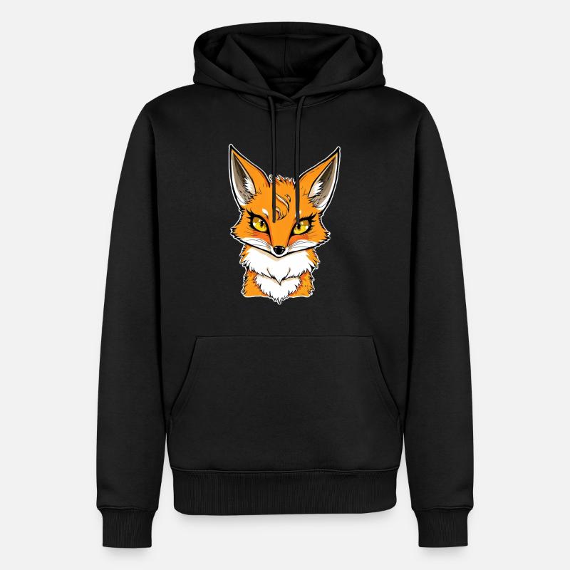 Illustration de bande dessinée Fox Head - Sweat à capuche Premium bio Homme - noir