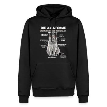 British Shorthair Gift for Cat Lover - Men’s Premium Organic Hoodie - black - Front - Nico (187cm)